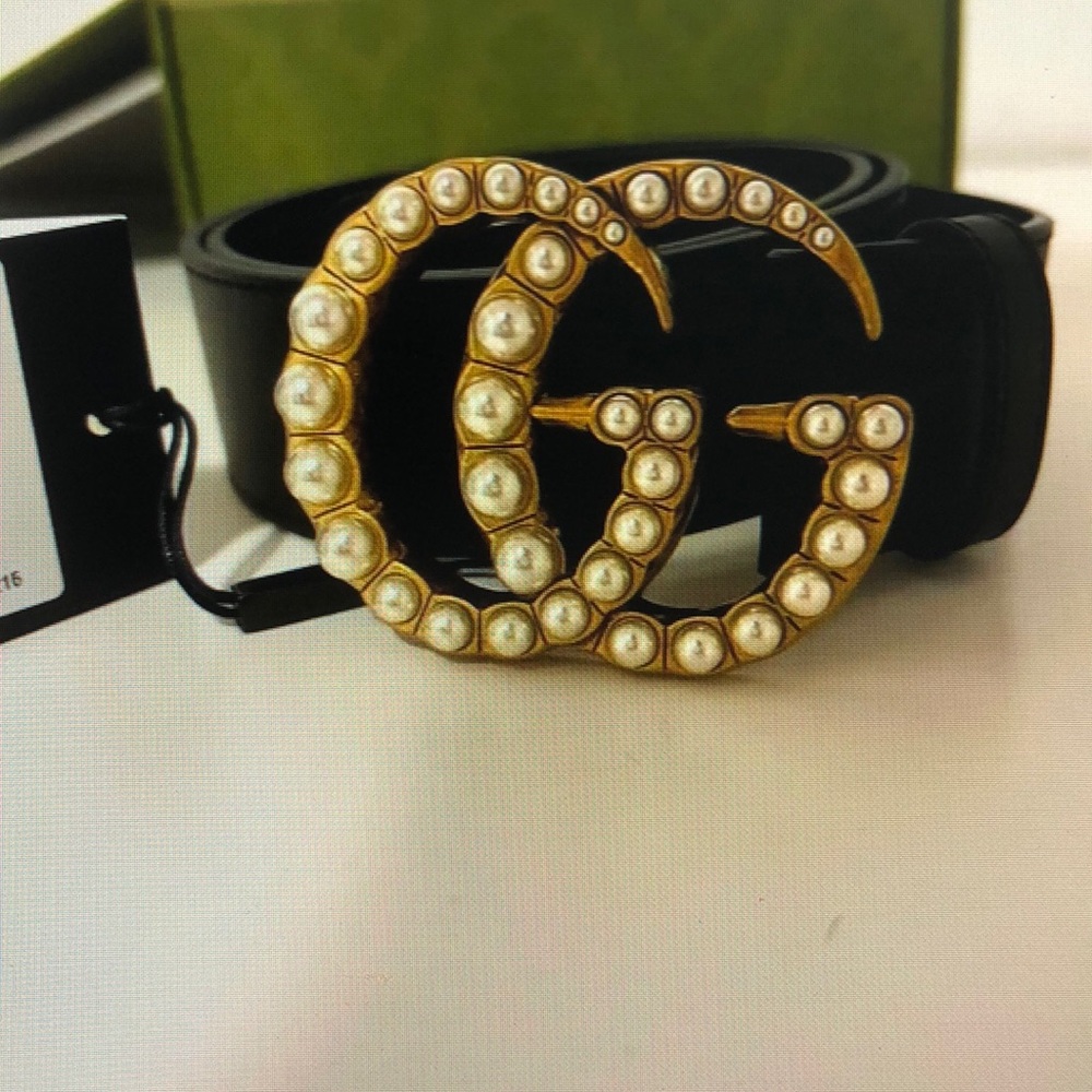 Gucci sexy pearl belt long 105Cm width